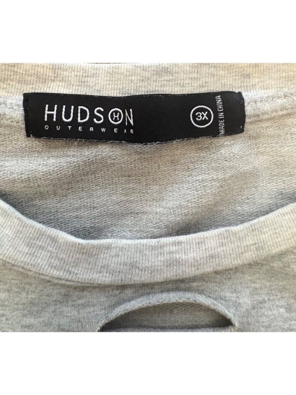 Distressed American Flag Graphic LongSleeve Gray Sweatshirt Hudson Outerwear 3X - Picture 5 of 15